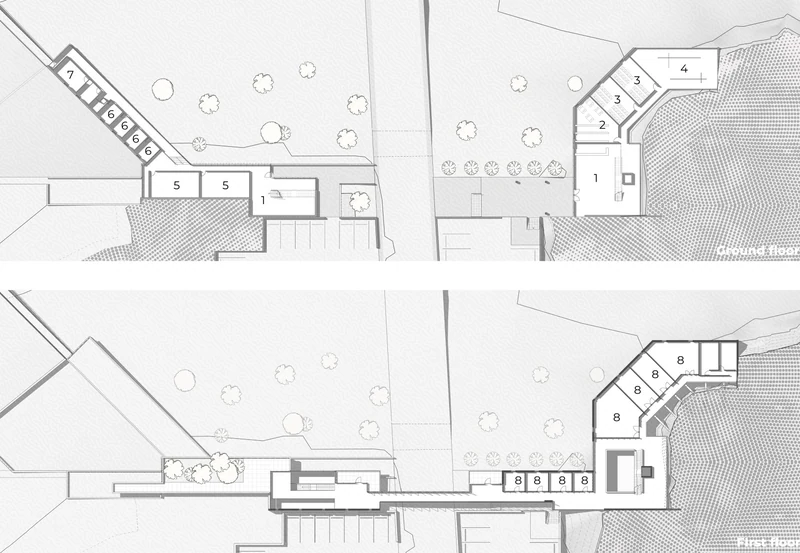Ground- and first-floor plans.