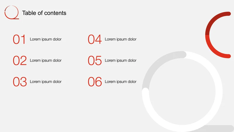 Qatar VAT table of contents template.