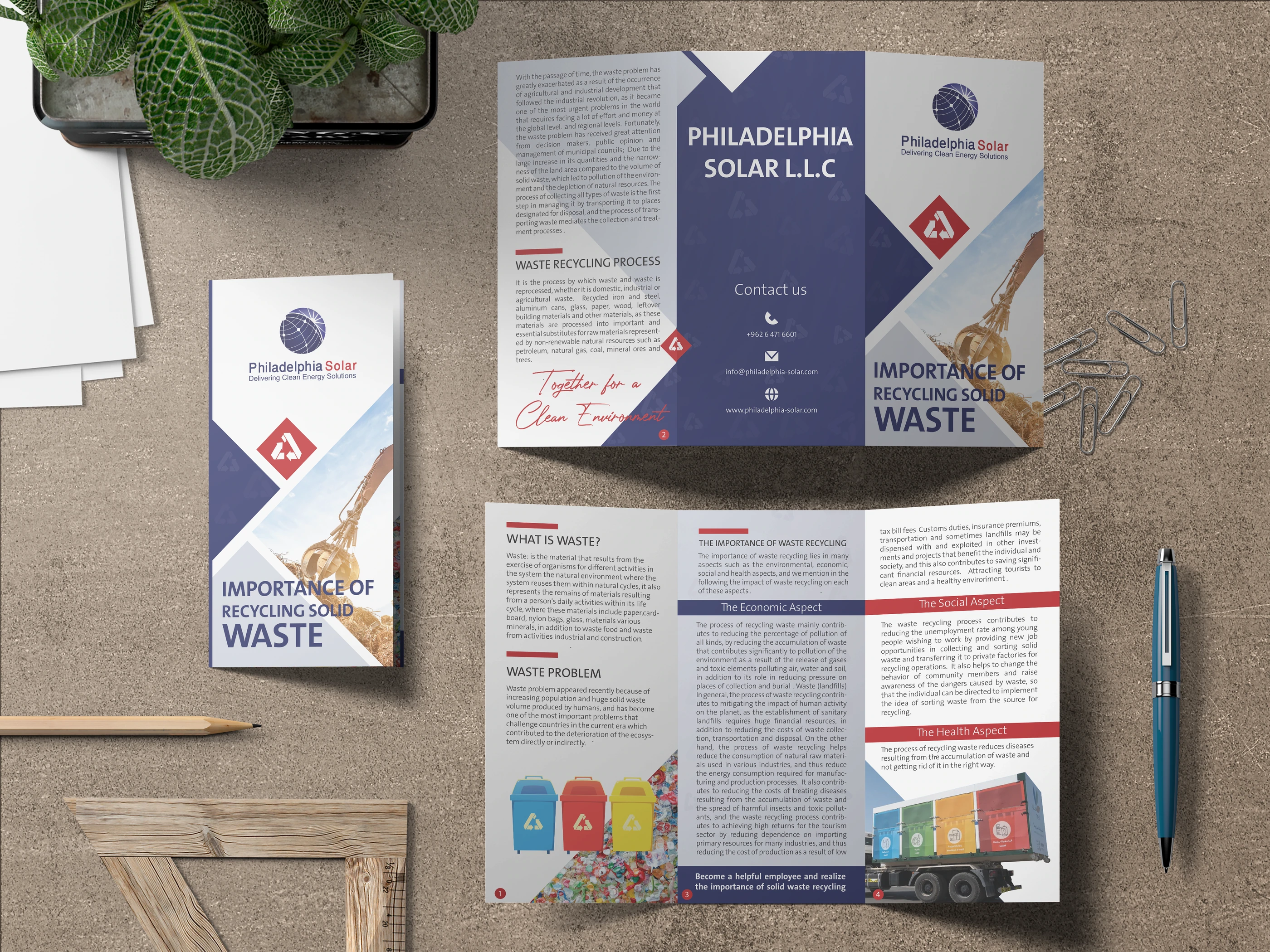 Waste-management brochure design